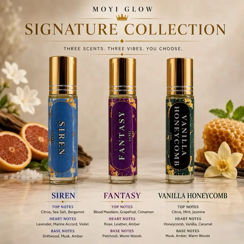 Moyi Glow Siren, Fantasy & Vanilla Honeycomb Perfume Collection Set | 10ml
