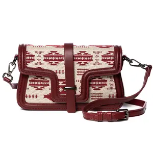 Nu Trendz Southwest Crossbody Bag for Women PU Leather Shoulder Handbag with RFID Blocking 2 Adjustable Straps Aztec Design Compact Travel Purse