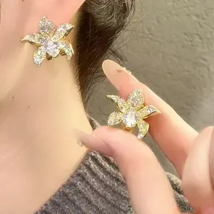 Light Luxury Earrings Korean Fashion Sparkling Elegant Stud Earrings Unique Delicate Exquisite Designer Earrings