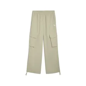 PUMA Womens Wardrobe Essentials Relaxed Woven Cargo Pants Casual - Green