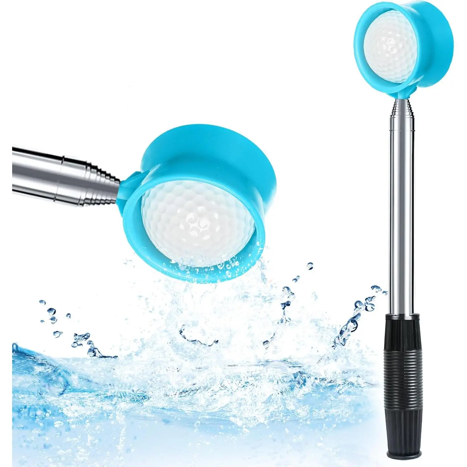 Golf Ball Retriever for Water Telescopic, 9Ft/12Ft Stainless Steel Ball Retriever Tool Golf Ball Grabber