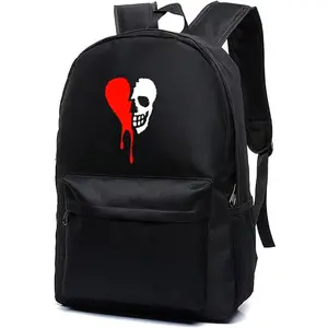 Gothic Broken Heart Skull Drip Unisex Classic Canvas Backpack Hiking Bag Travel Daypack Bookbag Laptop Bag, Black10