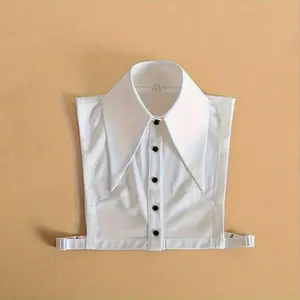 Women’s detachable half shirt collar, pointed lapel dickie collar, decorative collar accessory in white and black