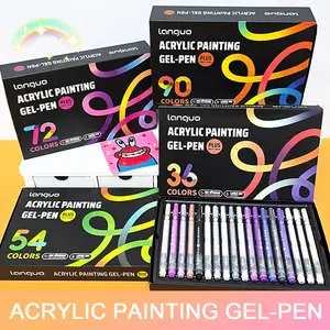Languo Gel Pens Set, 36-90 Colors, 1.0mm Tip, Large Capacity, Ideal for Wood & Ceramic Surfaces, Art Supplies Gift, Professional Use, Art Materials