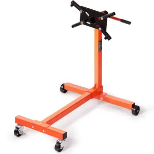 summervibes VEVOR Engine Stand, 750 lbs (3/8 Ton) Rotating Engine Motor Stand with 360 Degree Adjustable Head, Cast Iron Motor Hoist Dolly, 4-Caster, 4 Adjustable Arms, for Vehicle Maintenance, Auto Repair, Casters, Steel