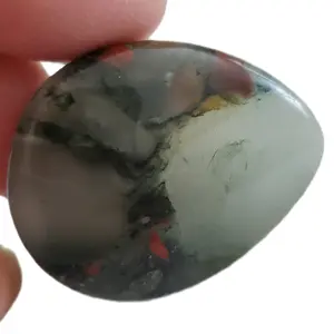 African Translucent Bloodstone Thumb Meditation 1 5x1 Inches - Vibrant Energy Stone for Spiritual Focus and Overcoming Challenges