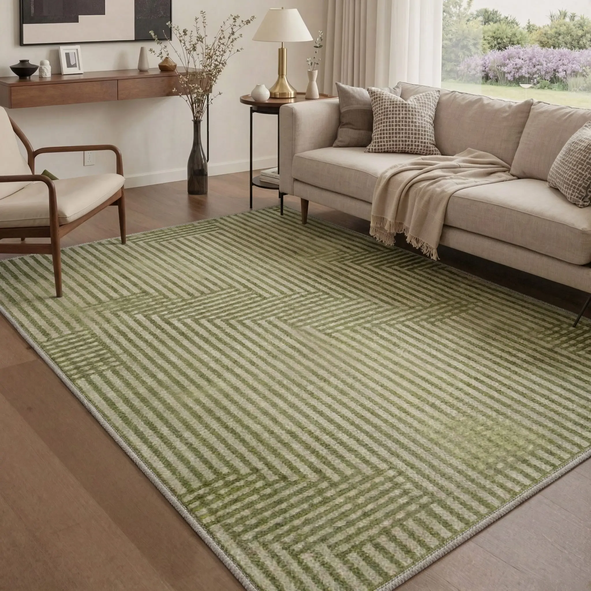 【Back To School】GENIMO Rug – Soft, Pet Friendly, Machine Washable, Non-Slip Area Rug, Home Carpet & Floor Decor, Ideal for Any Room ,ARA2028-PULSE