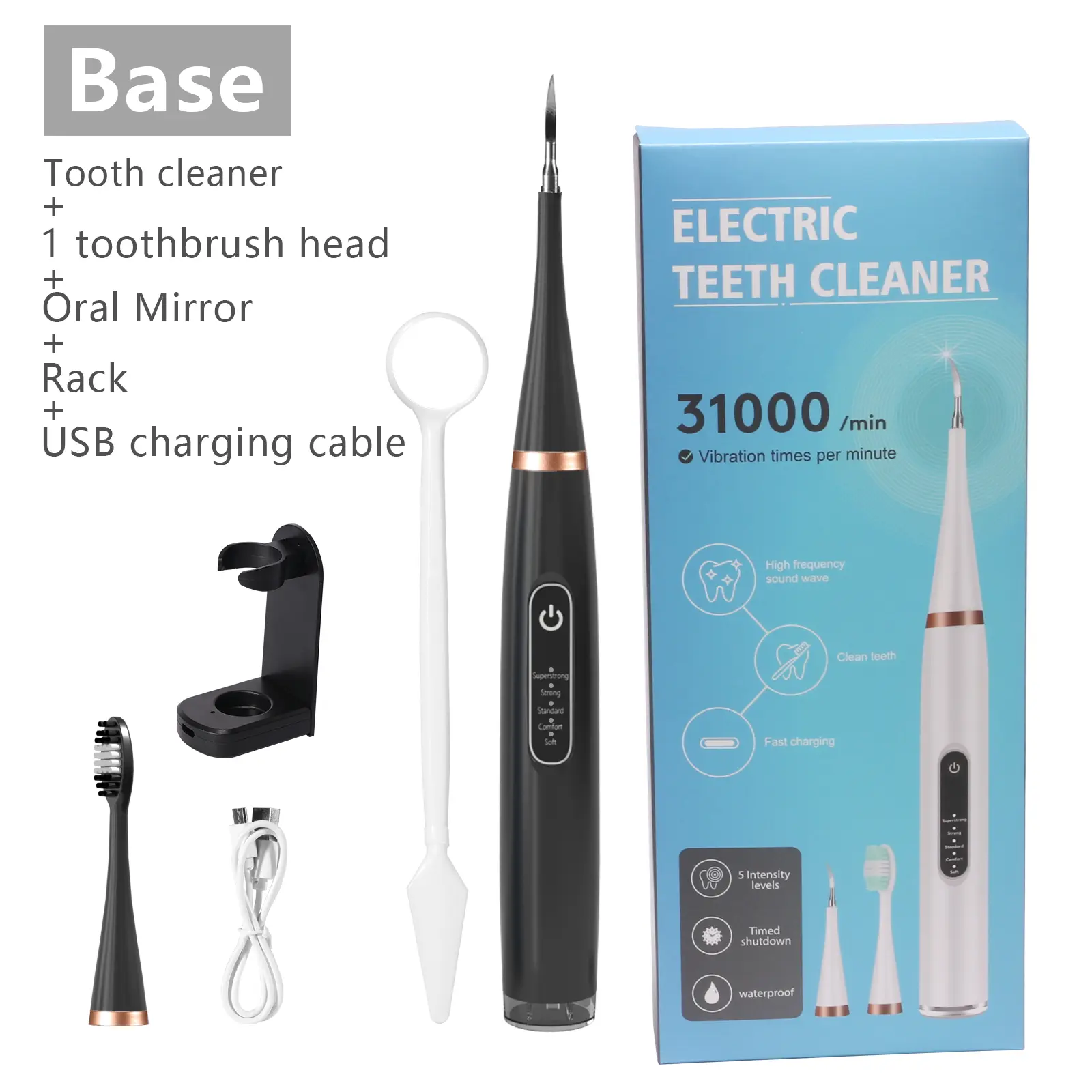 Soft Bristle Ultrasonic Toothbrush with Type-C Charging-Gentle Gum Care for Sensitive Teeth IPX6 Waterproof & Travel-Friendly