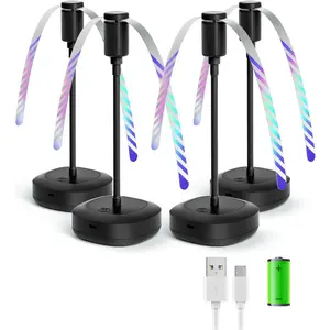 Food Table Fan, 2000mAh USB-Powered Rechargeable, Portable Fan with Flexible Goose Neck and Soft Blades for BBQ, Patio, Party
