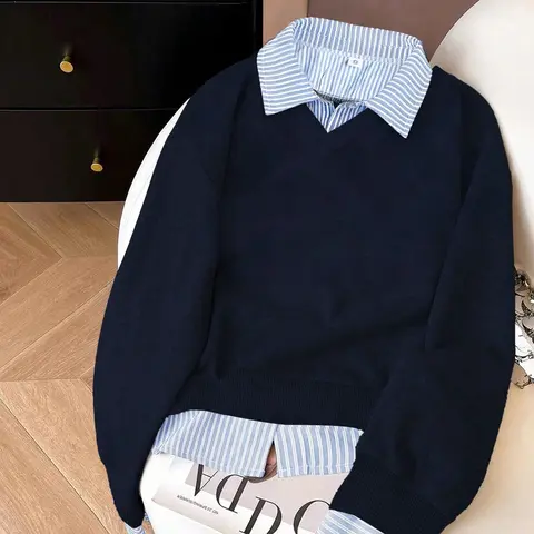 Women's Loose Long Sleeve Casual Minimalist Sweatshirt, Spring Fall Winter Wear, Street Style Y2K Fashion, Versatile Women's Top, Perfect Gift, Cozy Sweatshirts, Womenswear