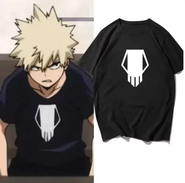 Bakugou Katsuki Skull Logo Graphic Tee My Hero Academia Anime DTG Print Cotton T-Shirt