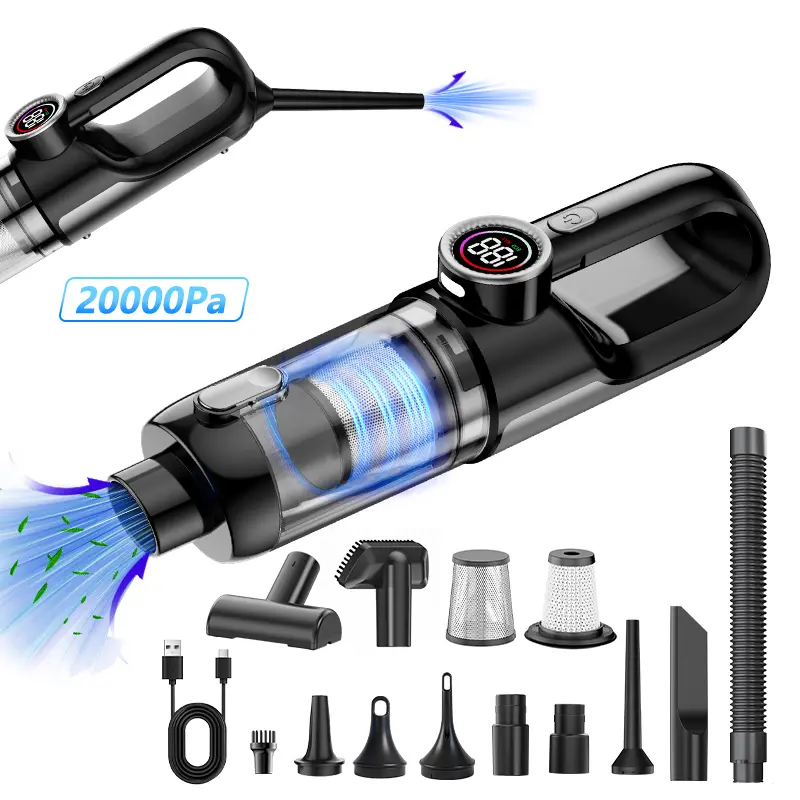BILOLLY Handheld Car Vacuum Cleaner - 20000Pa Ultra Suction Cordless Mini, 2H Fast Charge Kit with Pet Brush & Hose, Portable Cleaner for Car & Home, Handheld Car Vacuumcleaner, Car Vacuum Kit