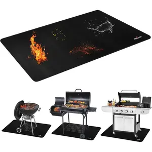 48 X 30 Inch Under Grill Mats for Outdoor Grill, Double-Sided Fireproof//Oil-Proof Grill Pad, BBQ Matt for Under Grill, Indoor Fireplace/Fire Pit Mat, Deck and Patio Protector Mat