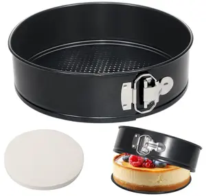 Tellshun 8 Inch Non-stick Springform Pan with 50 Pcs Parchment Paper Cheesecake Pan with Removable Bottom Baking Mold Round Leakproof
