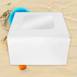 O-Creme,5 Pack,10x10x4,Cake Box with Window,Trending Bakery Essential,TikTok Hot Sale,Cardboard Cake Boxes for Gifts