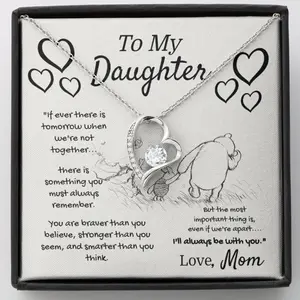 To My Daughter I Love You To The Moon And Back Necklace, .925 Sterling Silver with 18k Gold, Mom Daughter Jewelry, Mother Daughter Necklace