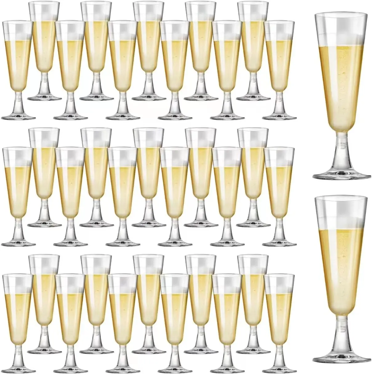 Plastic Champagne Flutes 40 Pack Disposable Champagne Glasses 5.5 Oz Clear Plastic Mimosa Glasses Acrylic Wedding Toasting Glasses for New Year 2024 Christmas Party Cocktail Cups Bulk