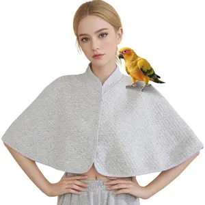 Reusable Parrot Diaper & Shoulder Protector - Poop Catcher Cloak for Cockatiels, Conures, Parakeets, Lovebirds, Small Macaws - Parrot Toys (Grey - Square, Large)