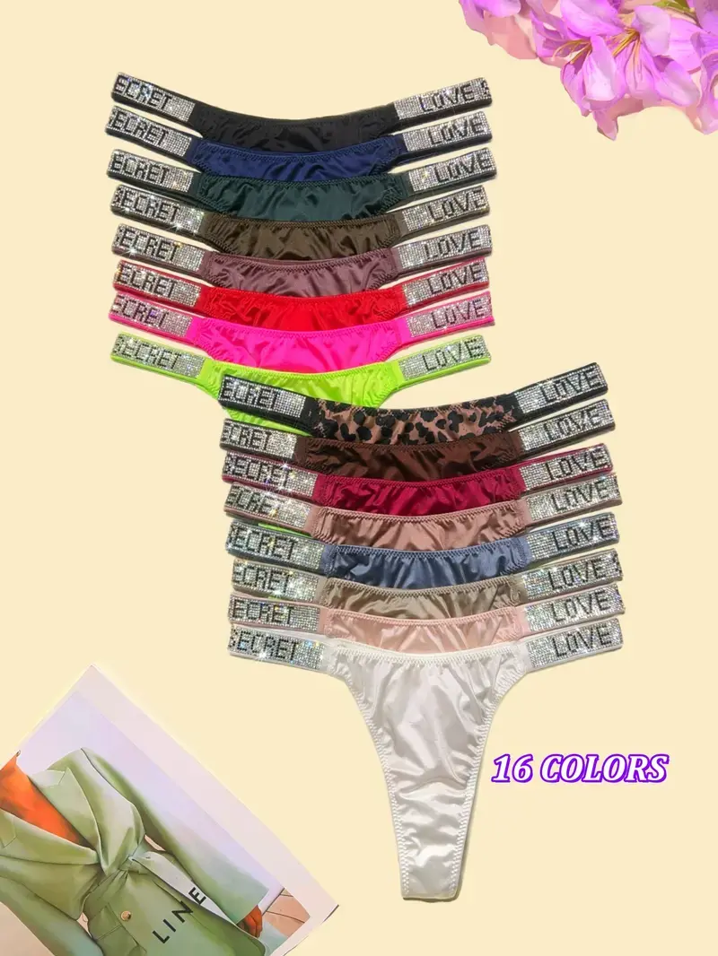 Women's 3/4/6 Packs Shining Rhinestone Design, Sparkling Crystal Style, Nylon Spandex Cotton, Comfortable Fresh Feel, Suitable for Daily Wear, Sports and All Seasons, Multi-Pack Fashion Smooth Smooth Womenswear Essential Panties