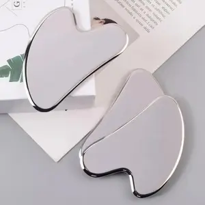 1Pcs Single Piece Professional Metal Gua Sha Scraper, Stainless Steel Gua Sha Tool, Anti-Aging, Puffiness Reduction & Skin Tightening, Reusable for Face, Neck & Body, Perfect for Daily Skincare Routine NONE