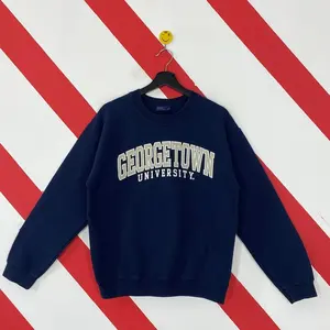 Vintage Georgetown University Sweatshirt Georgetown Crewneck Georgetown Hoyas Sweater Pullover Georgetown Hoyas Print Logo Cotton Menswear Sweatshirt, Hoodie, Comfort Colors
