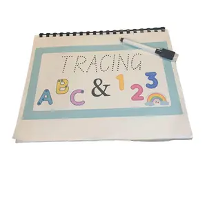 ABC and 123 Learning Laminated Binder: Fun Tracing Practice for Early Learners home office homeschool supply CVC Word