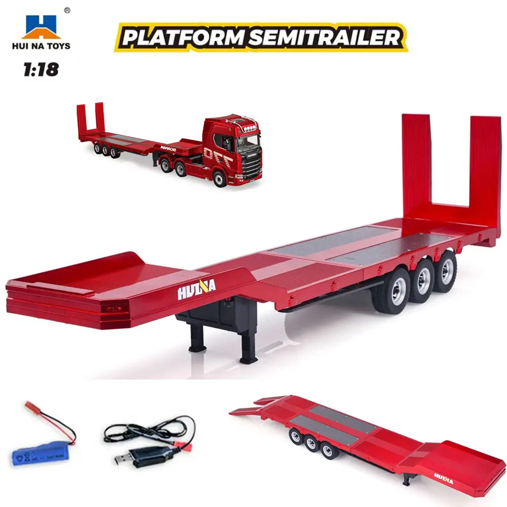 New Toys Huina 1502 RC Trailer 1/18 Platform semi trailer for 1:18 770s RC Tractor Truck Remote Control Cars Vehicle Hobby Model