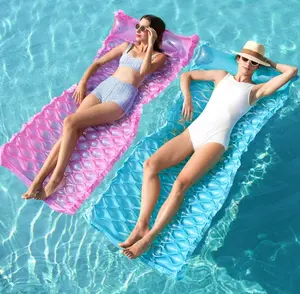 SLOOSH Inflatable Pool Floats Raft,Floating Lounge for Adults,64x32 inch Swimming Mat Pool Mattress with Headrest,2 Pieces Float Air Mat for Summer Water Beach Fun