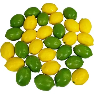 28 PCS Artificial Lemons and Limes, Fake Fruit Lemons Artificial Lifelike Simulation Lemon for Home House Kitchen Party Decoration Decorative Plants