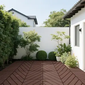 44 Pack Plastic Interlocking Deck Tiles,12"x12" Square Waterproof All Weather Use, Outdoor and Indoor Patio Decking Tiles for Poolside Balcony