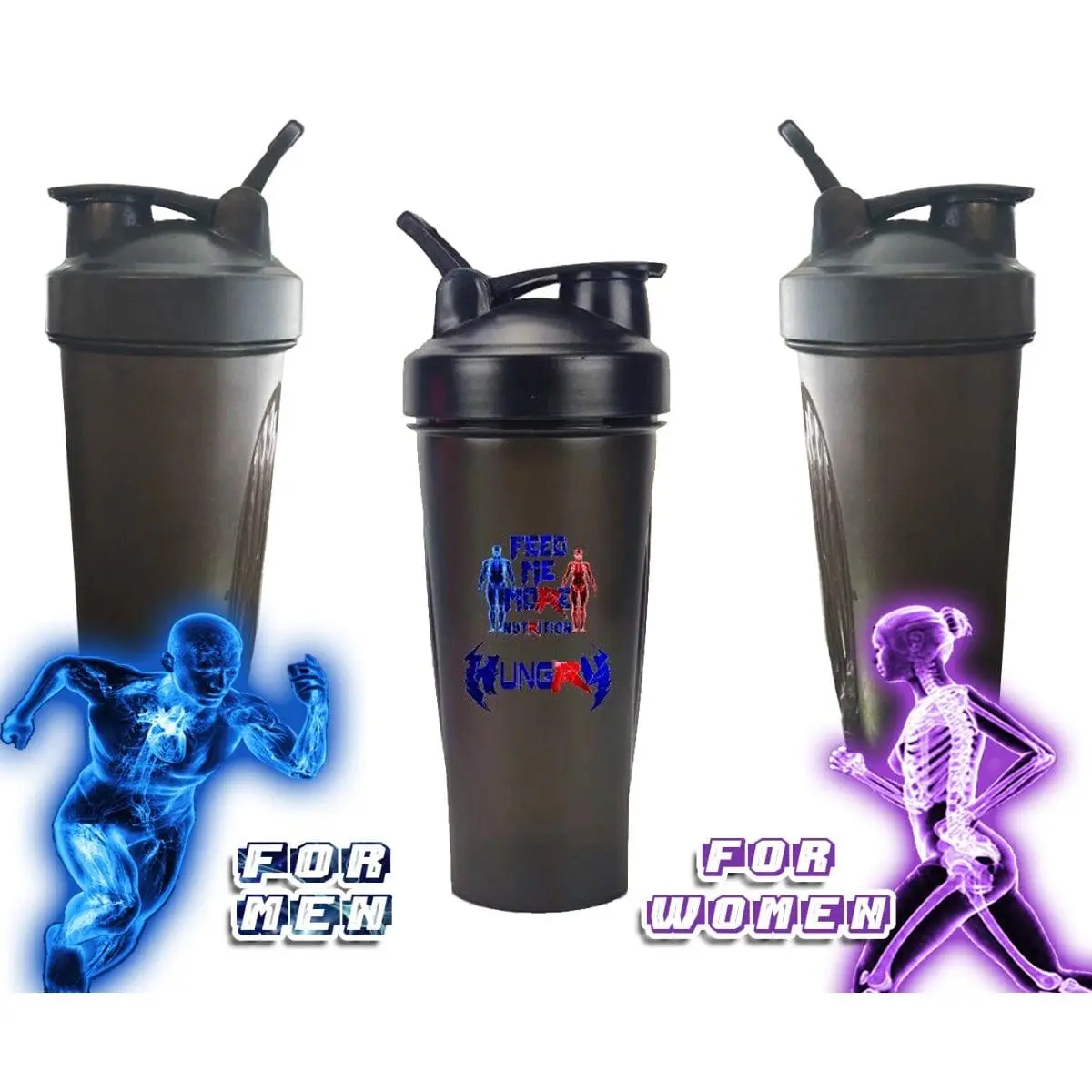 Feed Me More Nutrition Shaker Bottle - Reusable Drinkware for Men & Women, Portable & Washable Design