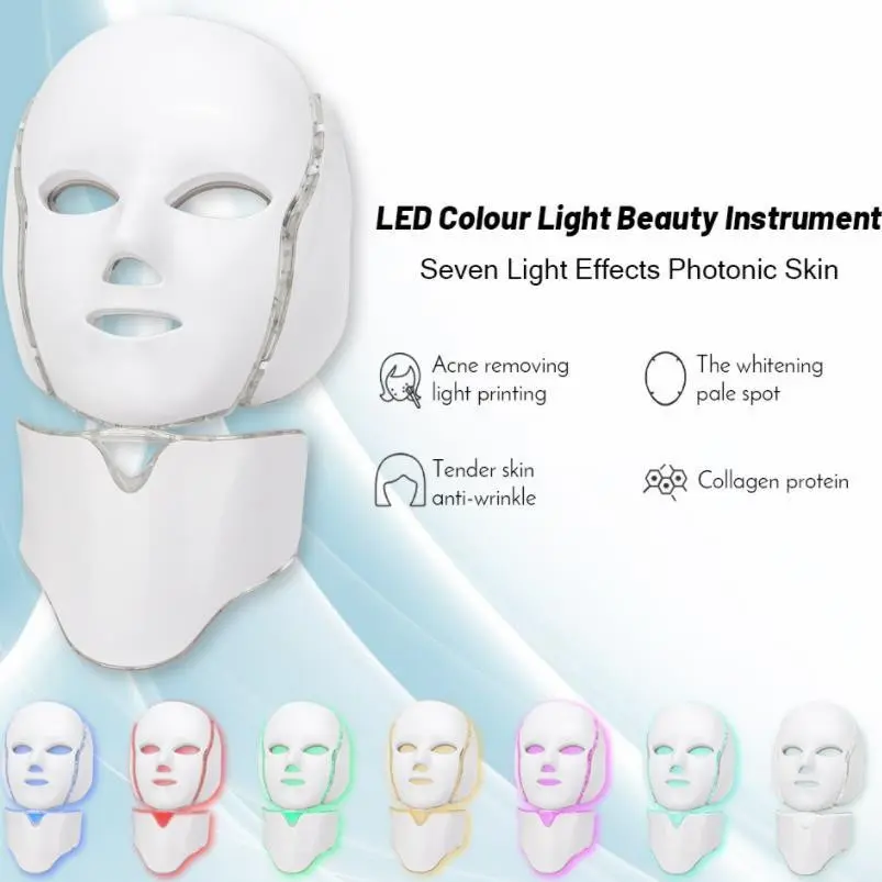 Colorful Beauty Mask Photon Skin Rejuvenation AI Intelligent EMS Spectrometer Home Facial LED Beauty Mask