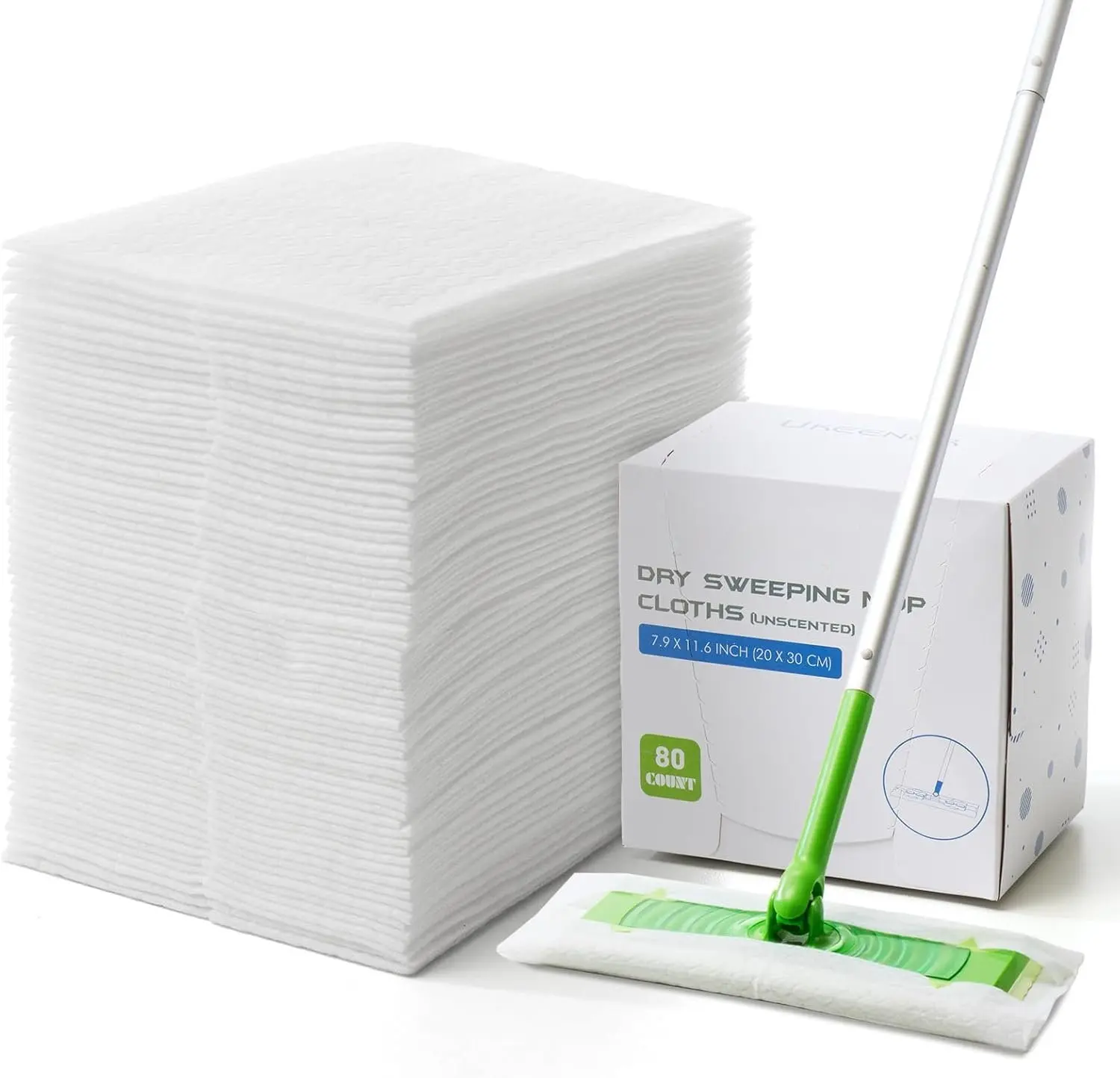 Dry Mop Refills - 160 Count Disposable Dusting Cloths - Electrostatic Cloths - 7.9"x11.6" Box Packing
