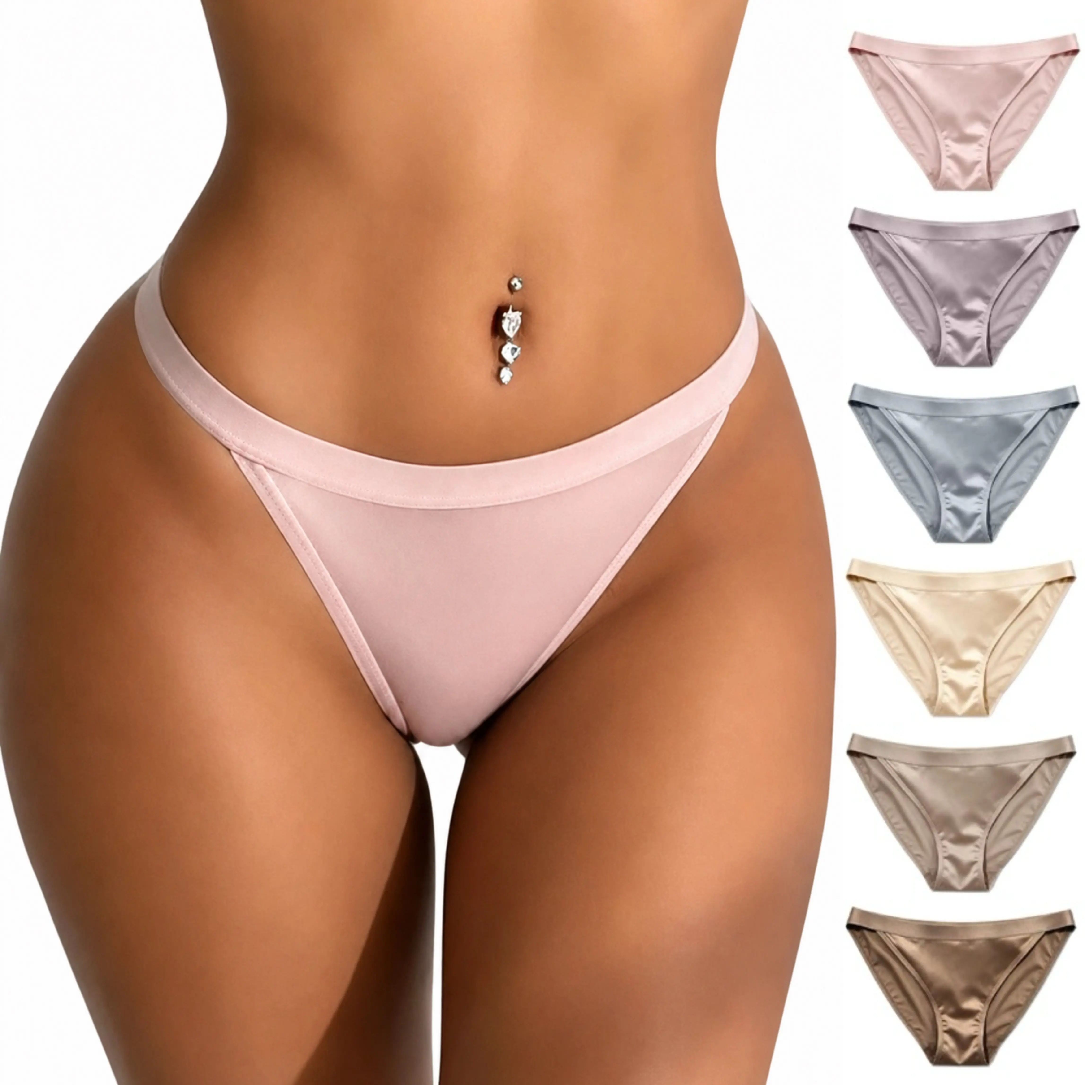 6 Pack Women's Elegant Low Rise Bikini Panties, Silky Smooth Soft Stretch Breathable Lightweight Everyday Underwear