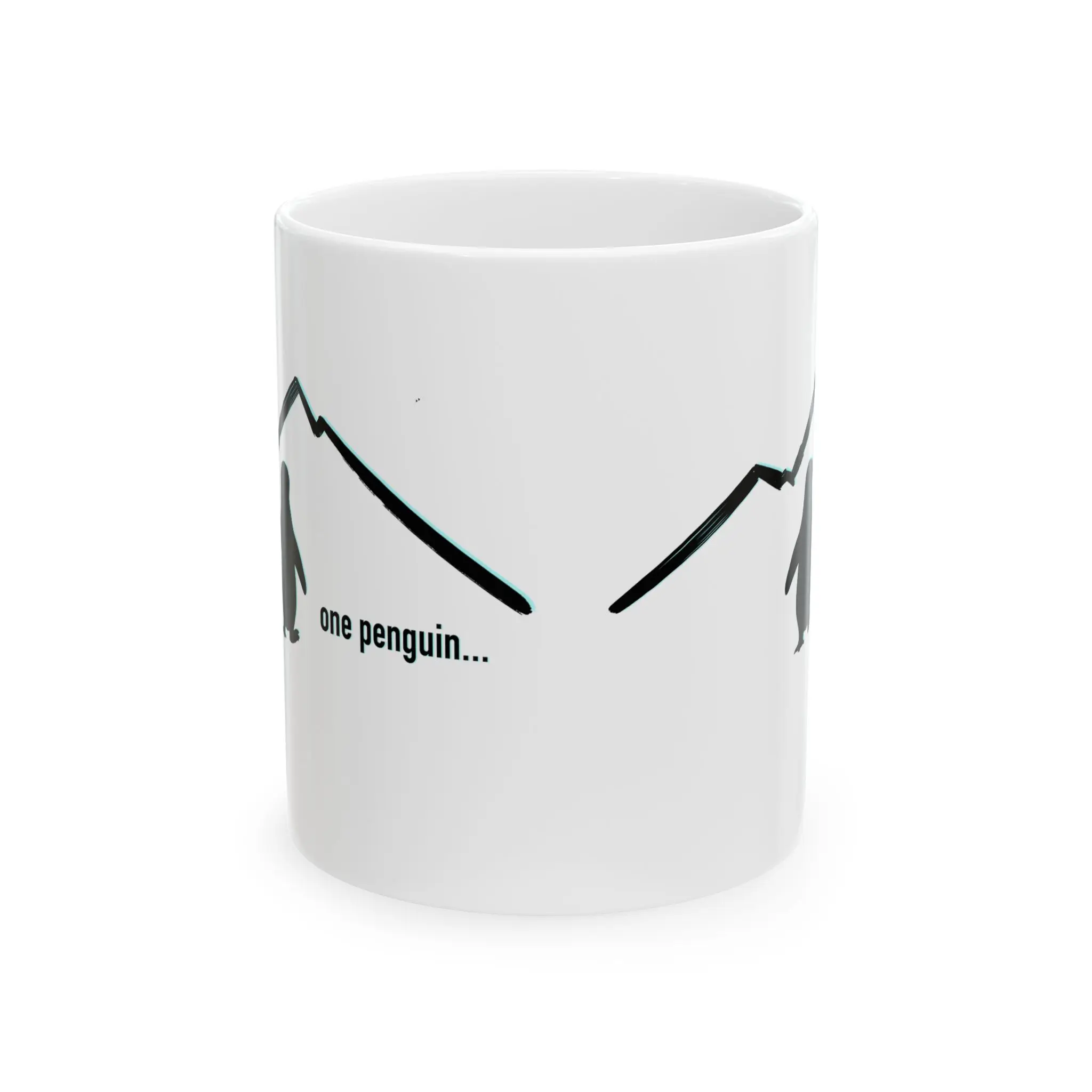 One Penguin Minimalist Penguin Illustration Mug | Ceramic Coffee Cup