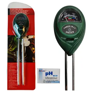 3-in-1 Soil Tester with pH Moisture & Light Detection for Potted Plants Lawns Plantations Includes Water Quality Test Strips Compact Lightweight No Batteries Required