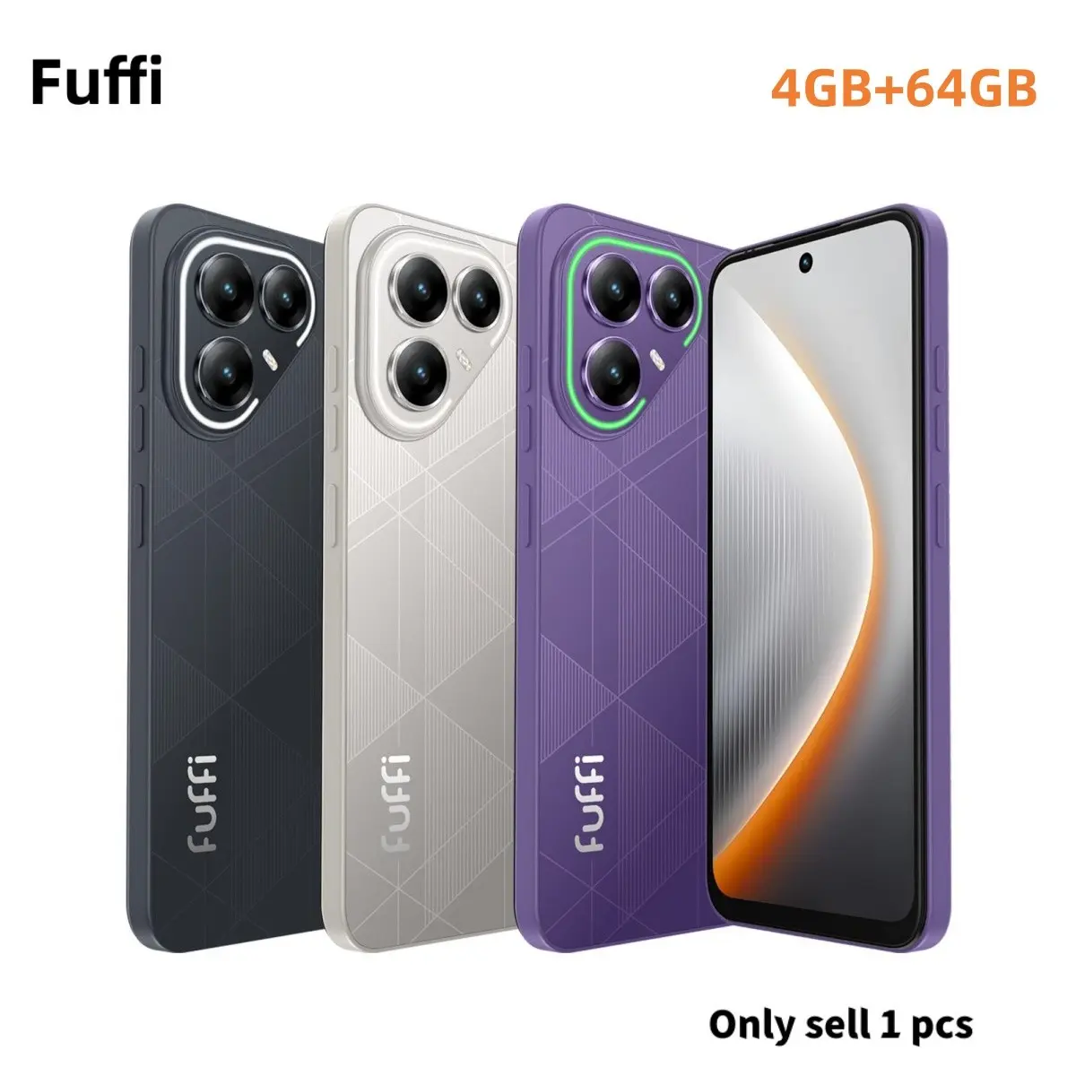 FUFFi LED luminous smartphone, 6.67-inch high-definition screen, 5MP+16MP pixels, 4GB RAM+64GB ROM, 4400mAh battery, unlocked 4G network, Global Smartphone, dual SIM dual standby, Android 12.0 system, stylish phone, Cell Phone