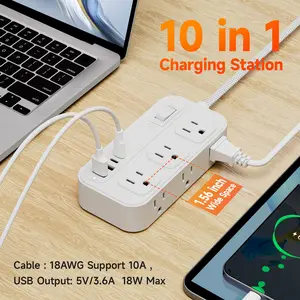 2026 Upgraded Smart Power Strip with 6 Outlets, 4 USB Chargers, Surge Protector,  UL Listed for Home Safety