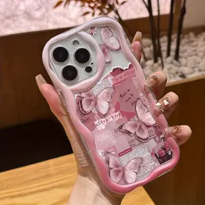 Patchwork Butterfly Phone Case, Fits All Genders, Compatible with Apple iPhone 17 Pro Max, Air 16 Pro Max, 15-11, Transparent Thick Full Cover