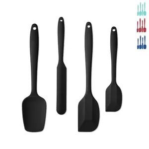 4 Piece Silicone Spatula Set, Baking Spatula Set - Holiday Baking Essentials, Flexible Heat Resistant Non-scratch Baking Cooking Rubber Spatulas with Stainless Steel Core