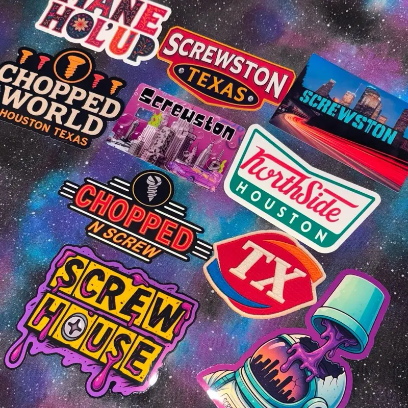 Houston Texas Nostalgic Art Sticker Pack - 2 of 4 Classics Remixed, Featuring HTX Locals, NawfSide, Southside, Screwston, Chopped N Screwed & Outside The Loop Designs (DIY Scrapbooking Stamping Supplies)