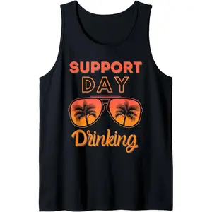 Support Day Drinking Funny Summer Beach Vacation Tank Top
