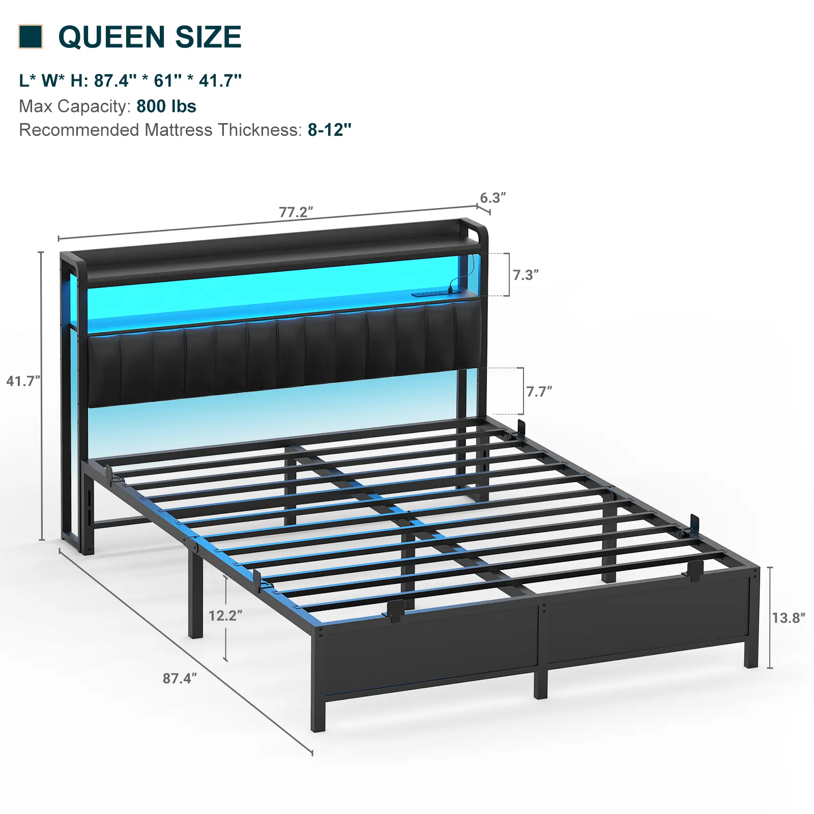 Queen (mattress not included)
