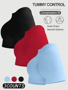 Women's Solid Color Seamless Gym Shorts, Butt Lifting Skinny Shorts for Yoga Gym Workout Running, Ladies Sportswear for Indoor Outdoor Wear