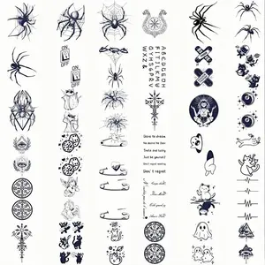Spider Web Pattern Temporary Tattoo Sticker, 36 Sheets Waterproof Fake Tattoo Sticker, Body Art Decoration for Women & Men