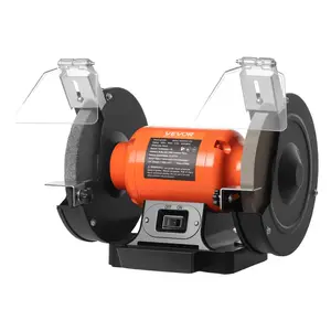 VEVOR Bench Grinder, 8-inch Single Speed Bench Grinder, 3450RPM High-Speed Table Grinders with 550W 4.5A Induction Motor, 36/60-Grit Grinding Wheel & Adjustable Eye Shield for Fast Sharpening Grinding