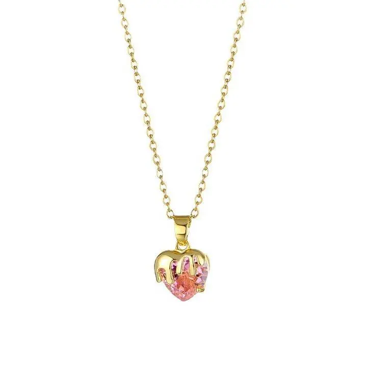 Heart Drip Necklace In 3 Color Choices