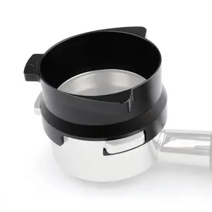 54mm Espresso Dosing Funnel, Hands-Free Espresso Funnel for Breville Barista Portafilters (Aluminum Alloy-Black)
