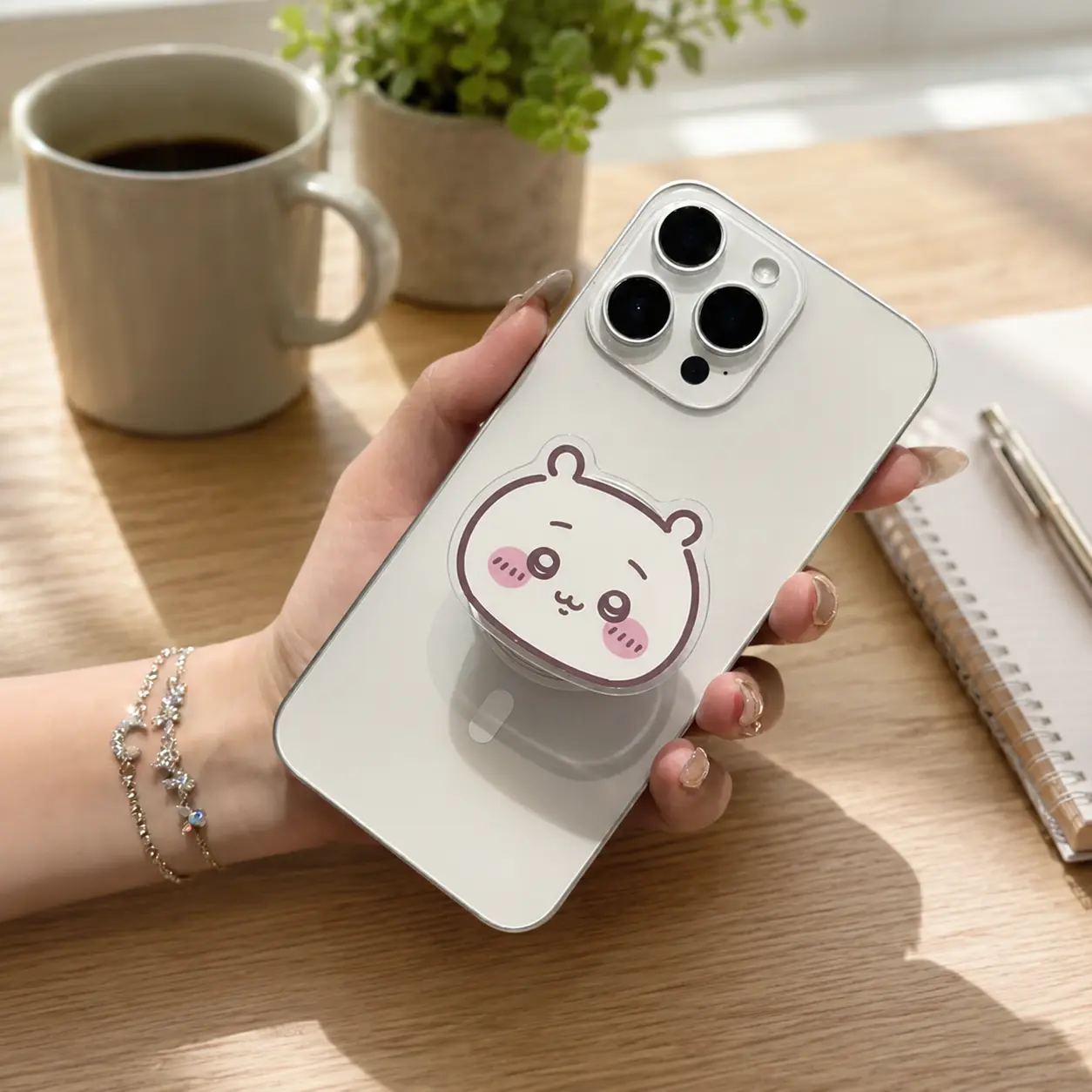 Chiikawa Phone Grip, Hachiware Usagi Phone Grip, Cute Anime Kindle Grip, Manga Reader Gift, Kawaii Phone Stand Accessory