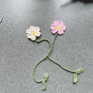 crochet flower bookmarks